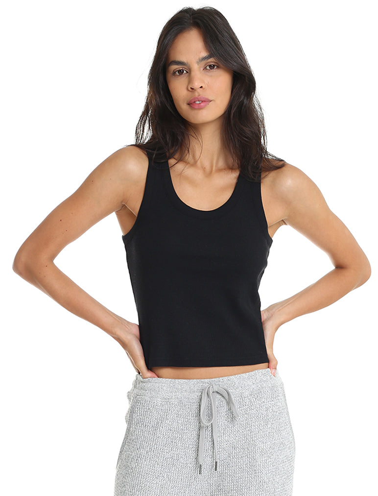 Milla Rib Shelf Bra Semi Crop Tank